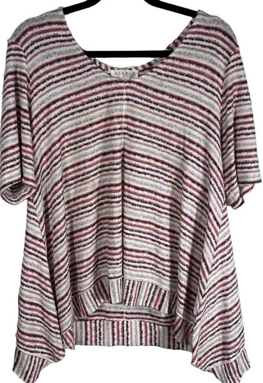 Studio JPR Striped Short Sleeve Knit Top Blouse Multicolor
